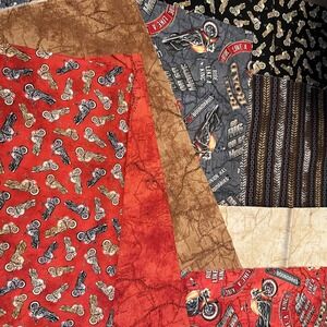 QT Fabrics Jeff Wack Motorcycle Biker Cotton Fabric Bundle 8 Half Yard Cuts 4yd